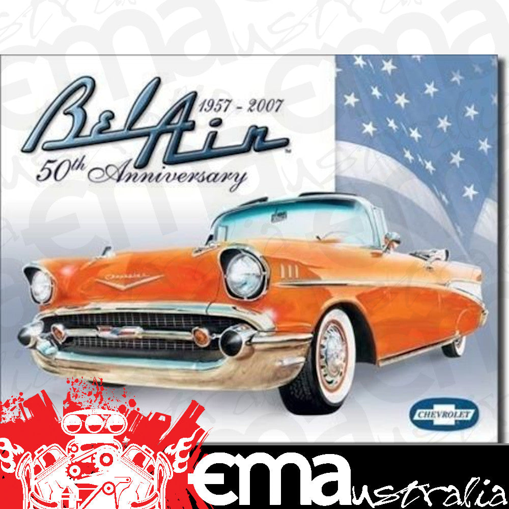 Metal Sign MSI-1395 Chev Bel Air 50th Aniversary 16" x 12.5"
