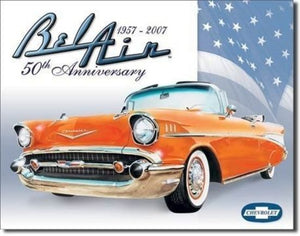 Metal Sign MSI-1395 Chev Bel Air 50th Aniversary 16" x 12.5"
