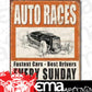 Metal Sign MSI-1546 Auto Races Height 16" Width 12.5"
