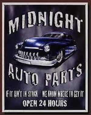 Metal Sign MSI-1564 Midnight Auto Parts 16" x 12.5"