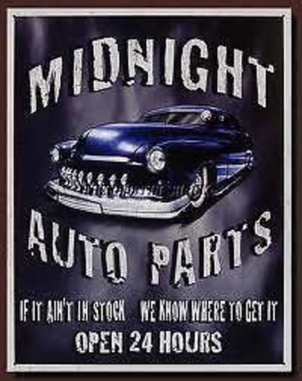 Metal Sign MSI-1564 Midnight Auto Parts 16" x 12.5"