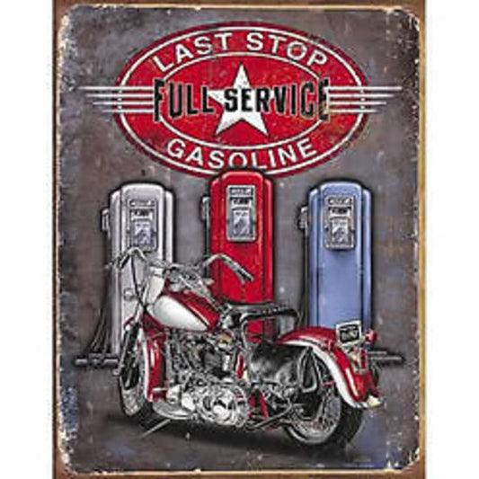 Metal Sign MSI-1566 Last Stop Gasoline 16" x 12.5"
