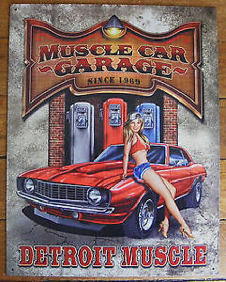 Metal Sign MSI-1568 Muscle Car Garage 16" x 12.5"