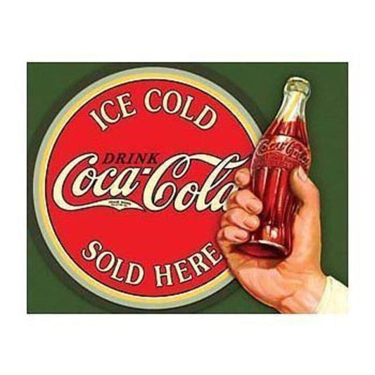 Metal Sign MSI-1625 Ice Cold Coke Sold Here 16" x 12.5"