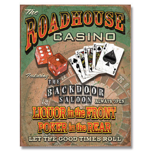 Metal Sign MSI-1685 Roadhouse Casino 16" x 12.5"