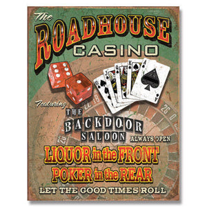 Metal Signs MSI-1685 Sign Roadhouse Casino 16" x 12.5"