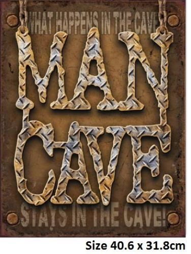 Metal Sign MSI-1701 Man Cave Diamond Plate Rustic