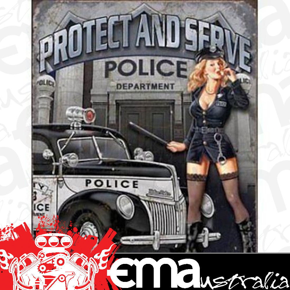Metal Sign MSI-1721 Police Protect And Serve 16"x 12.5"
