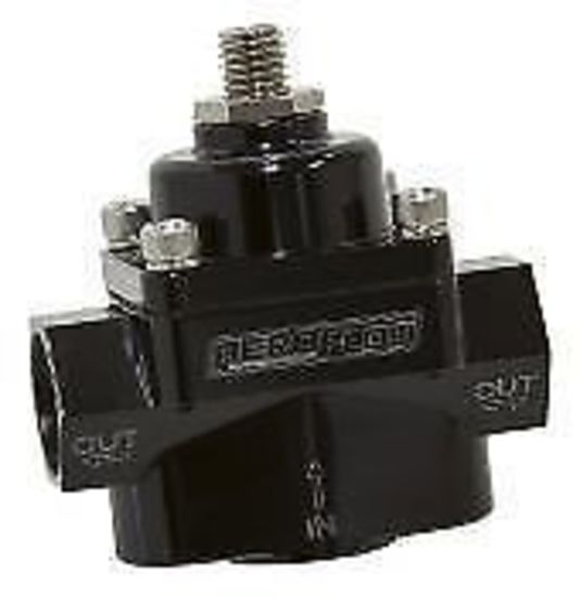 Aeroflow AF49-3000BLK Black Style Reg 4.5-9 Psi Adj Billet 1In 2 Out -8 ORB Port S  (Superceded to AF49-3001)