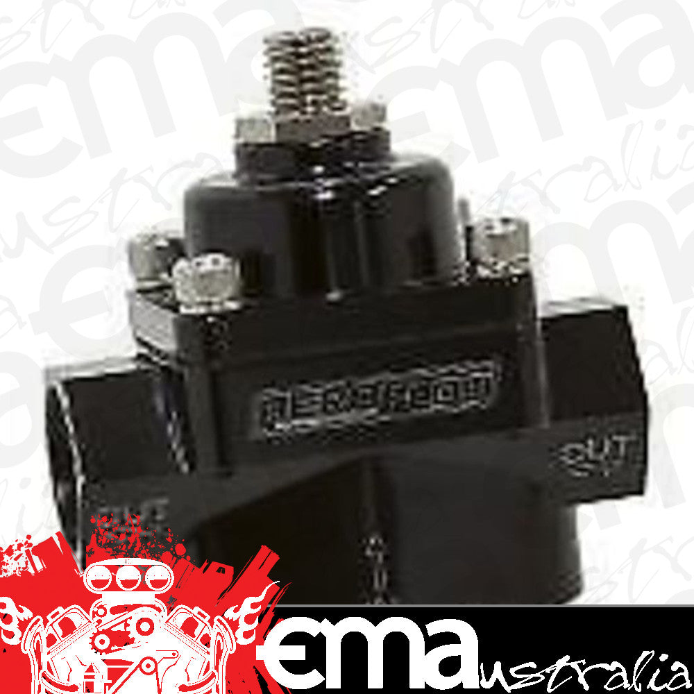 Aeroflow AF49-3000BLK Black Style Reg 4.5-9 Psi Adj Billet 1In 2 Out -8 ORB Port S  (Superceded to AF49-3001)