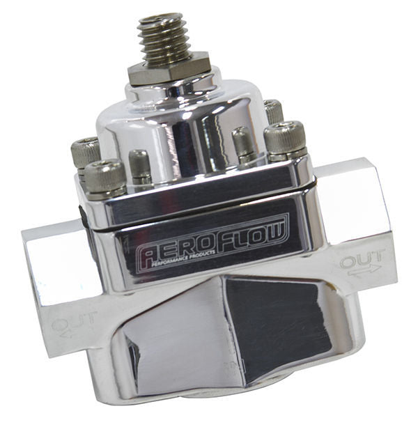 Aeroflow AF49-4001P Red Style Reg 1-4 Psi Adjusta Billet 1In 2 Out 3/8 NPT Port
