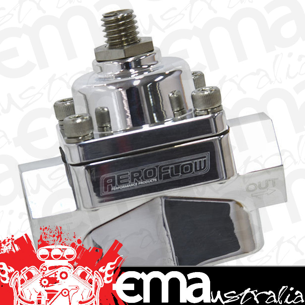 Aeroflow AF49-4001P Red Style Reg 1-4 Psi Adjusta Billet 1In 2 Out 3/8 NPT Port