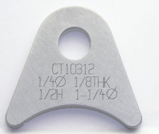 Meziere MZCT10312B Meziere Flat Weld On Chassis Tabs 1/8" Thick 1/4" Hole 20 Pack