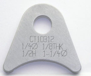 Meziere MZCT10312C Meziere Flat Weld On Chassis Tabs 1/8" Thick 1/4" Hole 4 Pack