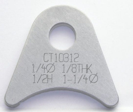 Meziere MZCT10312C Meziere Flat Weld On Chassis Tabs 1/8" Thick 1/4" Hole 4 Pack