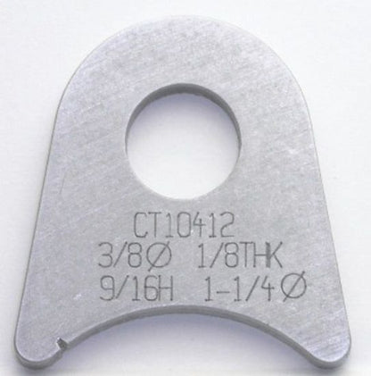 Meziere MZCT10412C Flat Weld On Chassis Tabs 1/8" Thick 3/8" Hole 4 Pack