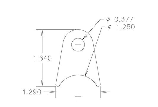 Meziere MZCT10512B Weld-On Flat Tab 4130 Steel suit 1-1/4" Tube w/ 3/8" Hole Qty: 20