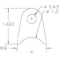 Meziere MZCT10618B Weld-On Flat Tab 4130 Steel suit 1-3/8" Tube w/ 7/16" Hole Qty: 20
