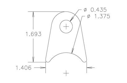 Meziere MZCT10618B Weld-On Flat Tab 4130 Steel suit 1-3/8" Tube w/ 7/16" Hole Qty: 20