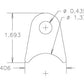 Meziere MZCT10618C Weld-On Flat Tab 4130 Steel suit 1-3/8" Tube w/ 7/16" Hole Qty: 4