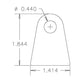 Meziere MZCT11212C Meziere Flat Weld On Chassis Tabs 1/8" Thick 7/16" Hole 4 Pack