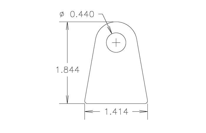 Meziere MZCT11212C Meziere Flat Weld On Chassis Tabs 1/8" Thick 7/16" Hole 4 Pack