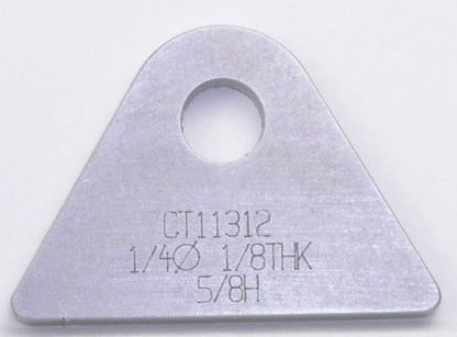 Meziere MZCT11312C Flat Weld On Chassis Tabs 1/8" Thick 1/4" Hole 4 Pack