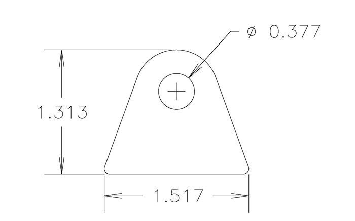 Meziere MZCT11712B Meziere Flat Weld On Chassis Tabs 1/8" Thick 3/8" Hole 20 Pack