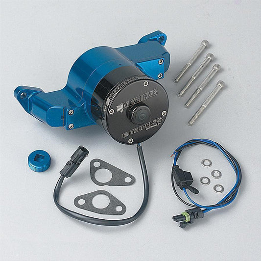 Meziere MZWP111B Meziere 100 Series Billet Electric Water Pump 35Gpm Ford SB V8 Blue