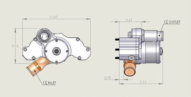 Meziere MZWP333N Meziere LSx Race Electric Water Pump Natural 55 Gpm High Flow