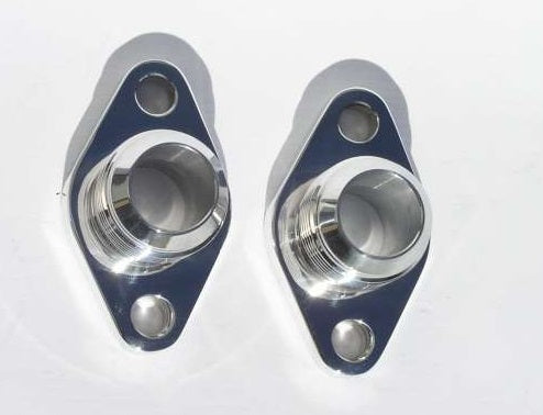 Meziere MZWP8016ANU Block Adapters for Remote Pump System Fits Big Block Chev Polished Finish