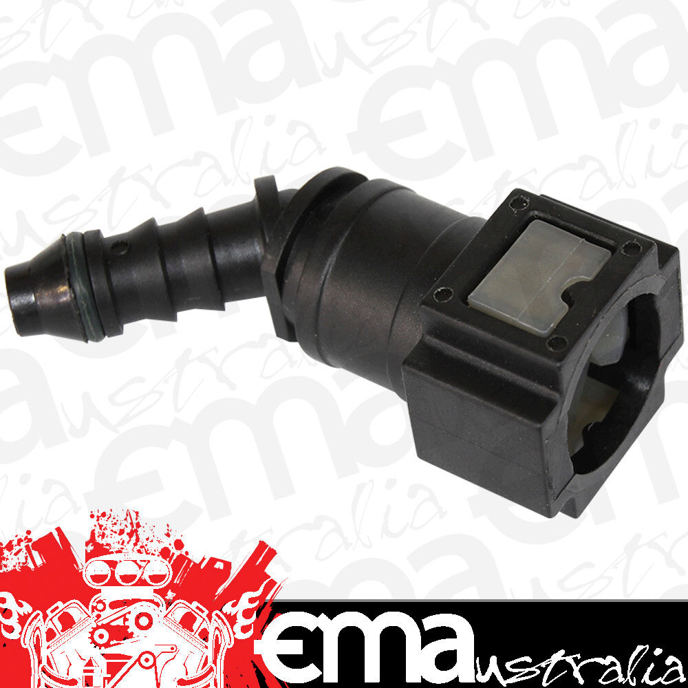 Aeroflow AF49-7001 Push On 5/16" Efi Fitting to 5/16" / 7.94mm Barb 45 Degree