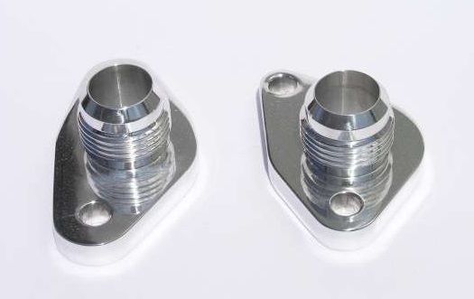 Meziere MZWP8312ANU Meziere Ford SB Water Pump Port Adaptor Flanges -12An Male Polished