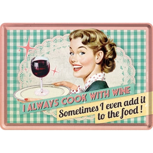 Nostalgic-Art 5110254 Metal Card Cook With Wine