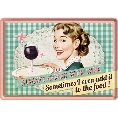 Nostalgic-Art 5110254 Metal Card Cook With Wine