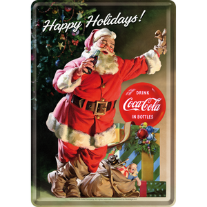 Nostalgic-Art 5110267 Metal Card Coca-Cola - Happy Holidays - Santa