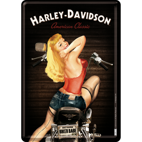 Nostalgic-Art 5110270 Metal Card Harley Biker Babe