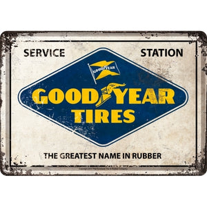 Nostalgic-Art 5110312 Metal Card Goodyear White Logo