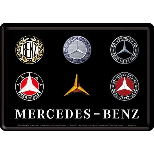 Nostalgic-Art 5110318 Metal Card Mercedes-Benz Logo Evolution