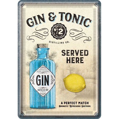 Nostalgic-Art 5110324 Metal Card Gin & Tonic