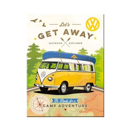Nostalgic-Art 5114330 Magnet Volkswagen Bulli Let's Get Away!