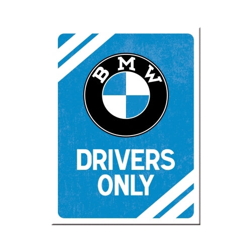 Nostalgic-Art 5114369 Magnet BMW Drivers Only Blue