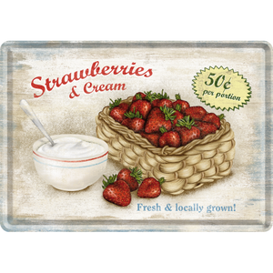 Nostalgic-Art 5116601 Metal Card Strawberries and Cream