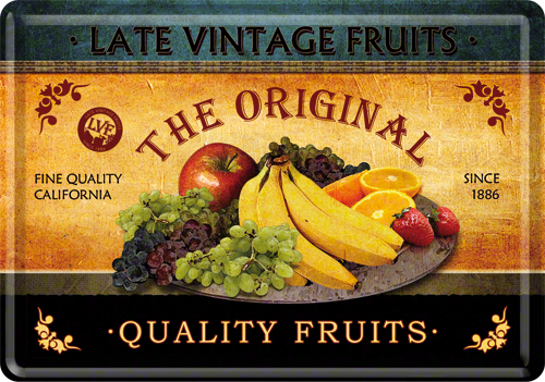 Nostalgic-Art 5116603 Metal Card Late Vintage Fruits