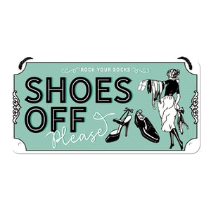 Nostalgic-Art 5128044 Hanging Sign Shoes Off Please