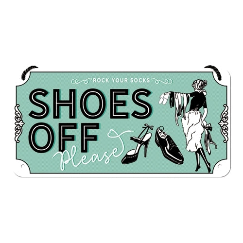 Nostalgic-Art 5128044 Hanging Sign Shoes Off Please