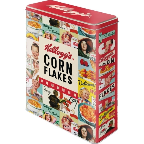 Nostalgic-Art 5130330 Tin Box XL Kellogg's Corn Flakes Collage