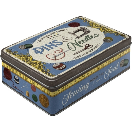 Nostalgic-Art 5130749 Flat Tin Pins & Needles Sewing Box