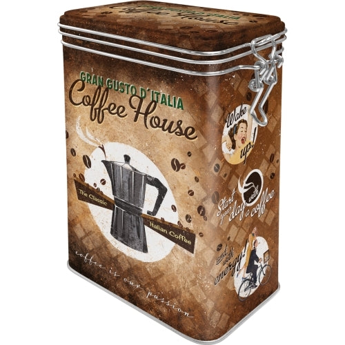 Nostalgic-Art 5131103 Clip Top Tin Coffee House
