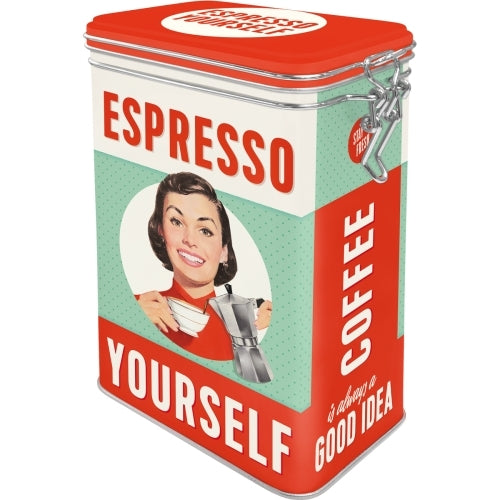 Nostalgic-Art 5131104 Clip Top Tin Espresso Yourself